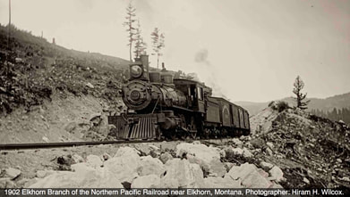 1902 Elkhorn Branch of the Northern Pacific Railroad near Elkhorn, Montana, Photographer: Hiram H. Wilcox.